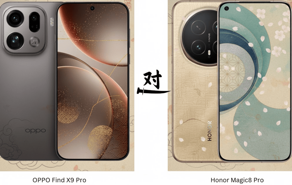 Oppo Find X9 Pro vs Honor Magic8 Pro : 一つのスマホがスピード、カメラ、デザインで圧倒する