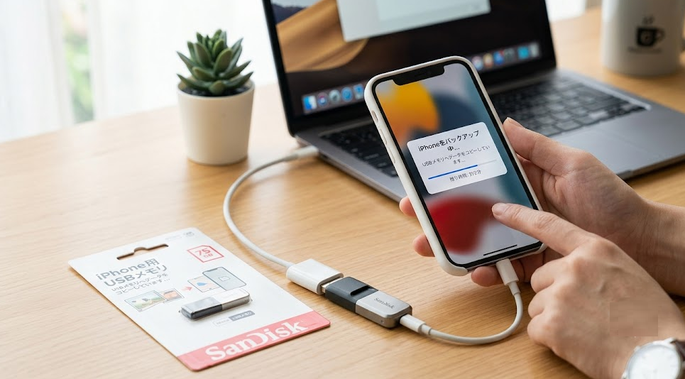 iPhoneバックアップをUSBメモリに保存する方法
