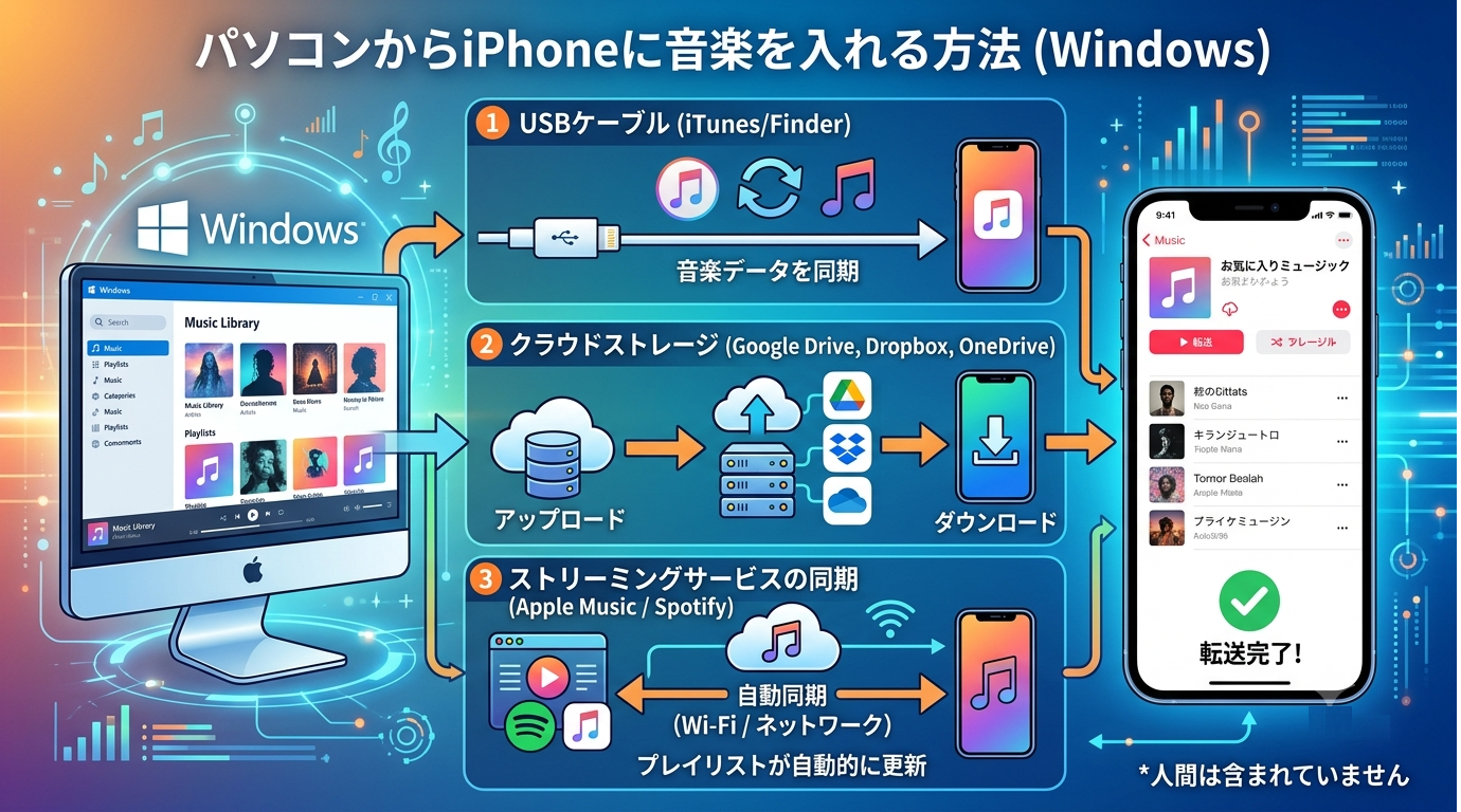 パソコンからiphoneに音楽を入れる方法 windows