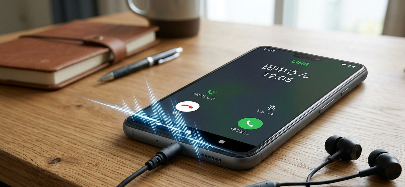 LINE通話でイヤホンをつけているのに本体から音が出る?