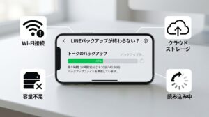 LINEバックアップが終わらない